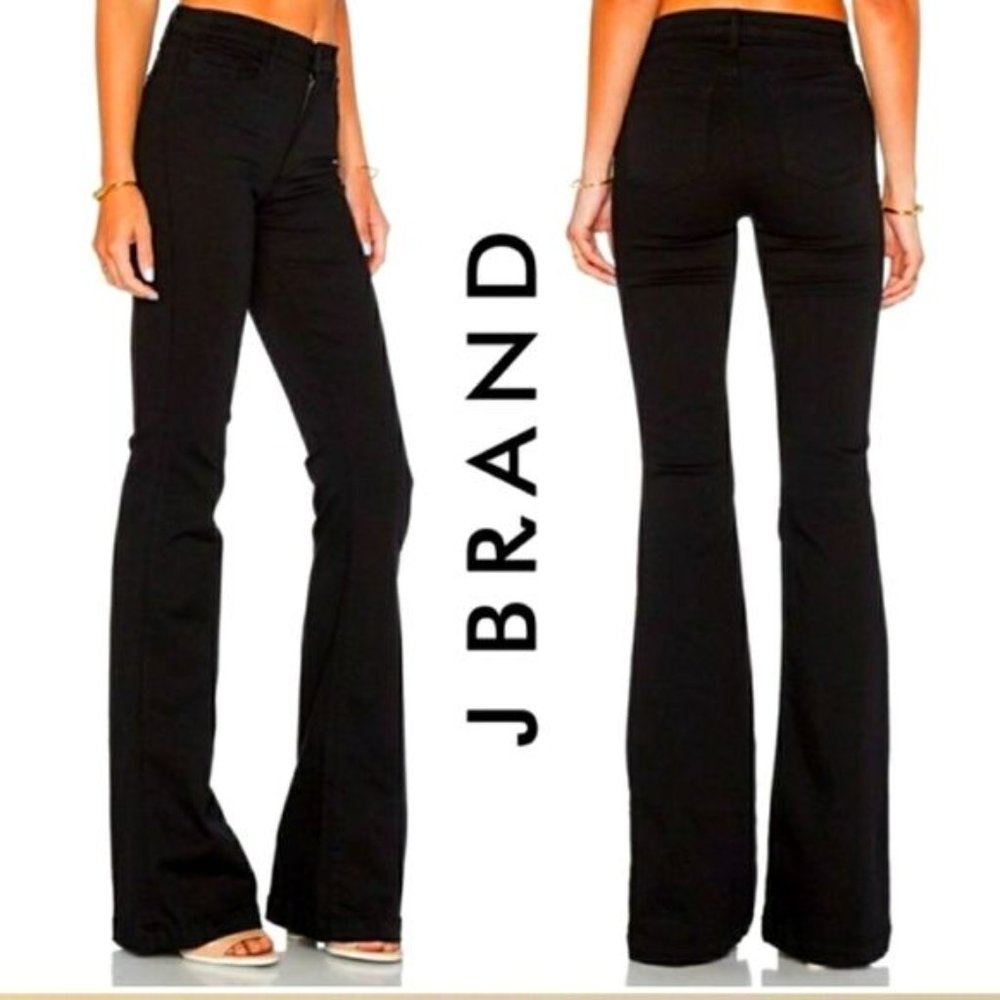 JBrand Maria Flare Seriously Black High Rise Jeans